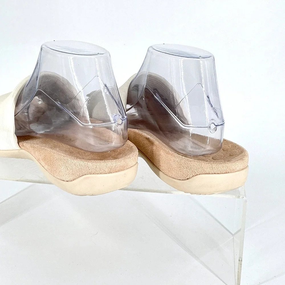 Vionic Size 8 Cream Slide Sandals  Orthopedic Arch Support Comfort Renie Knit